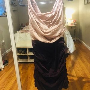 Express Ruched Color Block Cocktail Dress